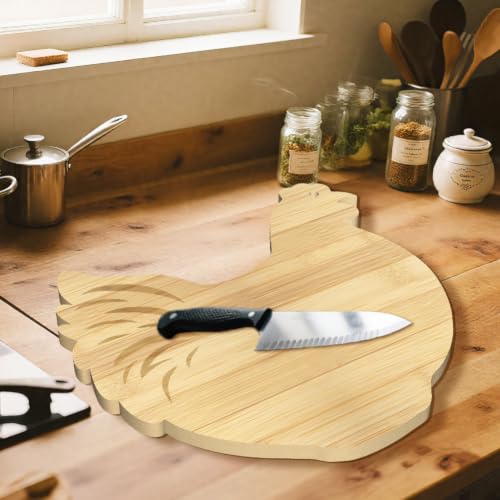 Tabla de cortar de bambú con diseño de pollo miniatura 6