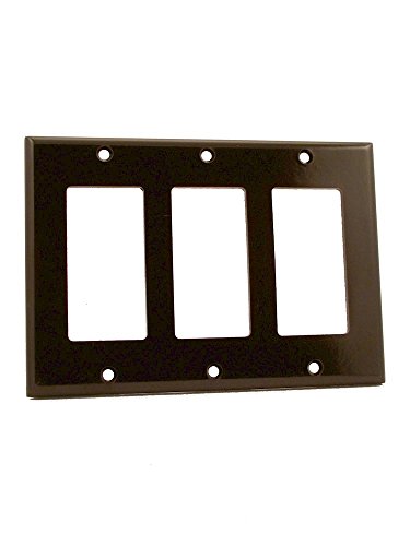 Image of Leviton 3-Gang Decora /GFCI Device Decora Wallplate, Standard Size, Thermoset, Device Mount, 10-Pack, 80411, Brown