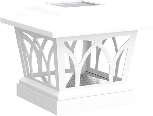 Miniatura 4 de VOLISUN Paquete de 4 luces solares para postes para exteriores, con bombillas LED Edison, 2 ajustes de brillo, luces para poste de valla alimentadas