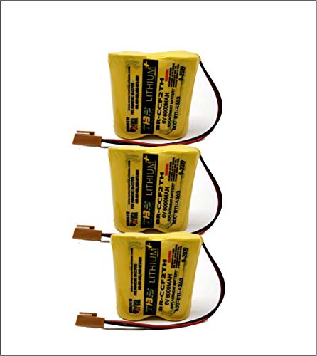 3pc BR-CCF2TH 6V Lithium Replacement Battery for Fanuc oi Mate Model-D, Panasonic Controls, PLC Computer Ge Fanuc A06 Series A98l-0001-0902, BR-CCF2TE CNC (Cutler Hammer), Brown Connector