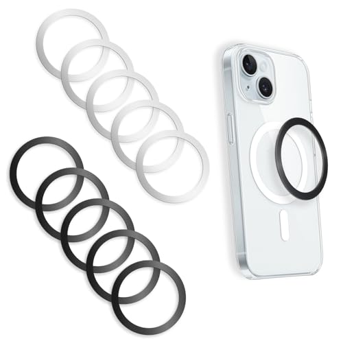 JJUNW 10 Stück Metallringe mit Aufkleber, Selbstklebend Magnetring Handy...