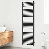YEAUPE PRO Badheizkörper，Handtuchhalter Handtuchwärmer Flach Badheizung，Wandmontiert（150 * 50, Schwarz）
