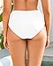 Talisea Women Full Coverage Bikini Bottom - V Cut Bathing Suit Bottoms Mid Waist Twist Front Swimsuit Bottom Swimwear 2025 White