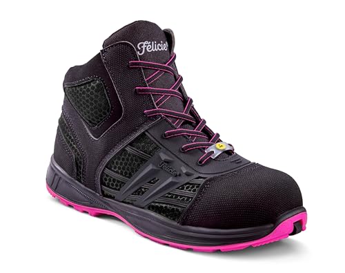 Baskets de sécurité montantes Gaston Mille HOT ERIS S3 noir et rose pour femme