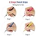 Larspotta 4-Stage Pencil Grips for Kids Writing Posture Correction, 8 Pack Pencil Holder for Toddlers Writing Aid Tools, Pencil Grippers for Preschoolers Needs in Classroom, Assorted Colors