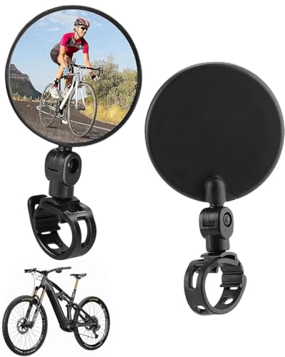 HUVZOR 2 Piezas Espejos de Bicicleta Espejo Retrovisor Convexo Giratorio de 360° Ajustables de de Resina