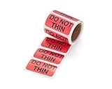 Carstens Medical Stickers – Do Not Thin Alert and Instruction Labels for Medical Charts, Red and Black, Roll of 100 Patient Chart Labels, W1.5