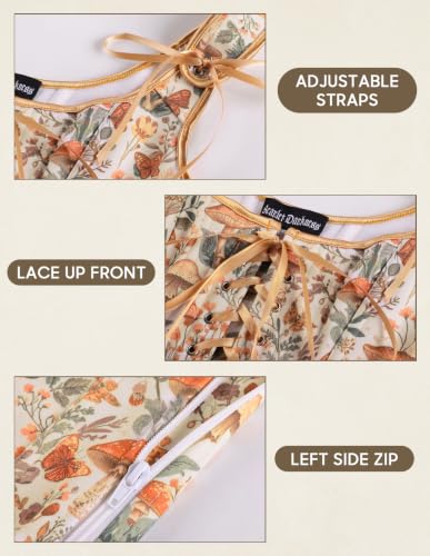 Image of Scarlet Darkness Corset Tops for Women Floral Renaissance Bustier Bodice