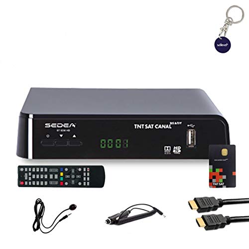 sedea Receptor satélite HD + Tarjeta TNTSAT V6 + Cable HDMI + Cable 12 V + déport IR