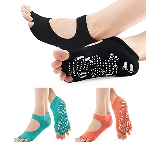 SOX TOWN Women's Five Toe Half Toe Pilates Barre Ballet Dance Barefoot Workout