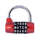 Gym Locker Lock,5 Letter Word Lock,5 Digit Combination Lock,Safety Padlock for School Gym Locker,Sports Locker,Fence,Toolbox,Case,Hasp Storage (Red)