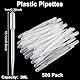 MUXHEL 500 Stück Pipette, 3ML Pipetten, Einwegpipetten, Pipetten Plastik, Messpipette, Transferpipette aus Kunststoff, für Labor ätherische Öle Klassenzimmer Experiment