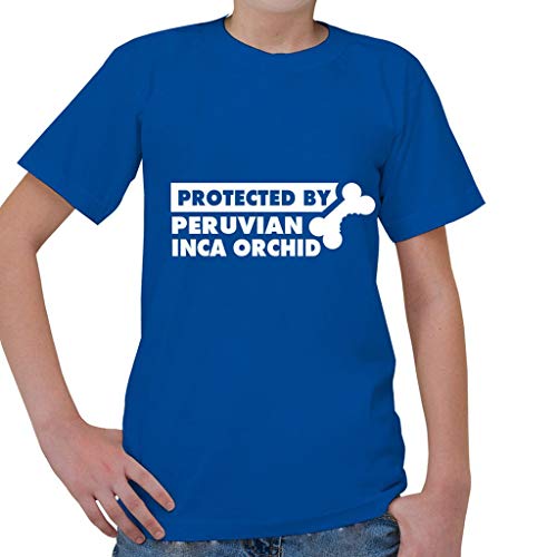 Custom Brother - Protected by Peruvian INCA Orchid Dog Dogs Kids Short Sleeve T Shirt Royal Blue