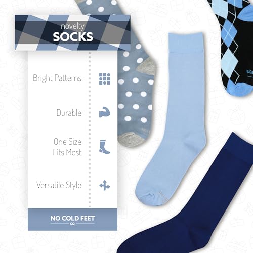 Men’s Dress Socks Gift Box Set, Fun Colorful Patterned, Mid-Calf, Cotton Blend, 2 Pack/4 Pack3