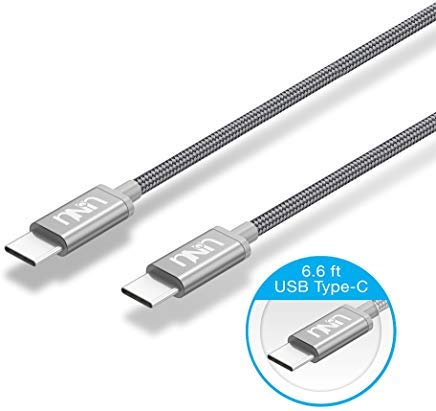 USB Type C Cable, UNU USB C to USB C 6.6ft(2M) Braided Charger Cable Compatible with Galaxy S10/S10 Plus/S10e/S9/S9 Plus, Latest Tablet and More Devices – Grey
