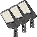 HYPERLITE Parking Lot Light 200W - 30000LM UL Listed Dusk to Dawn LED Parking Lot Light Pole with Slip Fitter - 5000K IP65 Outdoor Commercial Street Area Lighting for Driveway Sport Barn Yard, 3Pack