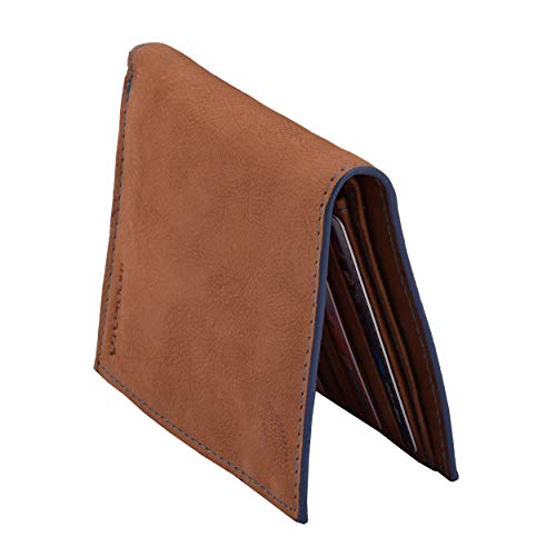 Genuine Leather Wallet for Men | Rfid Blocking Slim Bifold Wallets | Hand Printed Full Grain Wallet with 14 Card Slots - Best Leather Wallets for Men (Tan)3