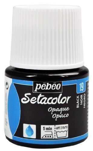 Pebeo Setacolor Fabric Paint 45ml Bottles | Opaque Colour Range | NEW (Black)