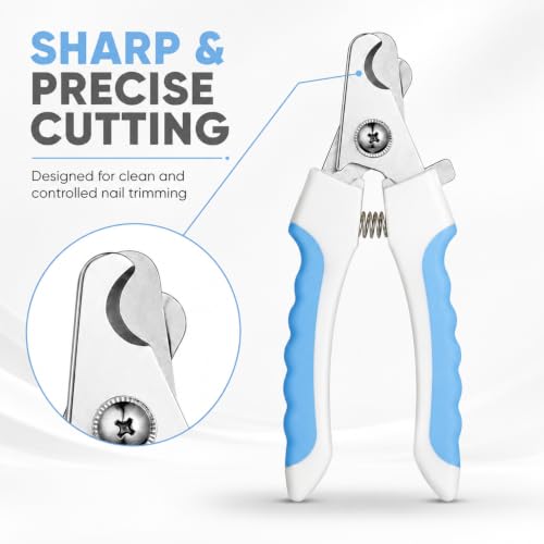 Image of Emily Pets Dog Nail Clippers Professional Pet Nail Clipper & Trimmers with Safety Guard to Avoid Over Cutting, Grooming Razor with Nail File for Medium and Large Dog and Cat, Red