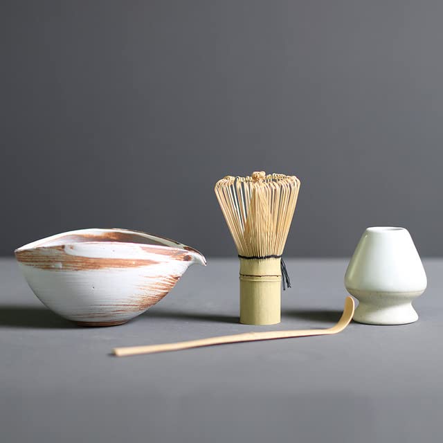 4pcs Set Matcha Frusta Cucchiaino Set da tè Negozio di Bevande per Interni Strumenti per la Preparazione del tè Accessori Regali di Compleanno
