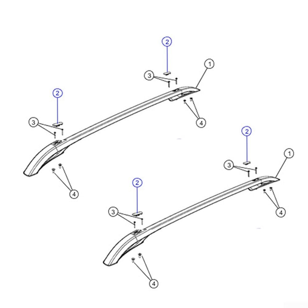 Copertura di ricambio per barra laterale per portapacchi compatibile con Jeep per Cherokee 2014-2019, codice articolo del produttore 68141170AC