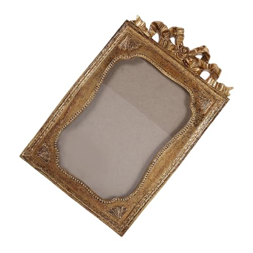 CLISPEED Marco de Fotos de Resina Vintage para Mesa 6 Pulgadas, Decoración del Hogar para Sala de Estar y Escritorio, Marco Decorativo para Fotos Familiares Diseño Europeo