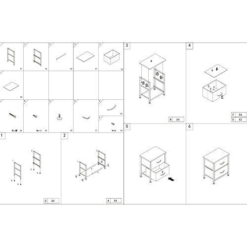 Azl1 Life Concept Storage Dresser Furniture Organizer Unit With 2 Drawers For Bedroom, Hallway, Entryway And Closets, Grey With Black, 17.7X19.7X11.8 Inches #TOP6
