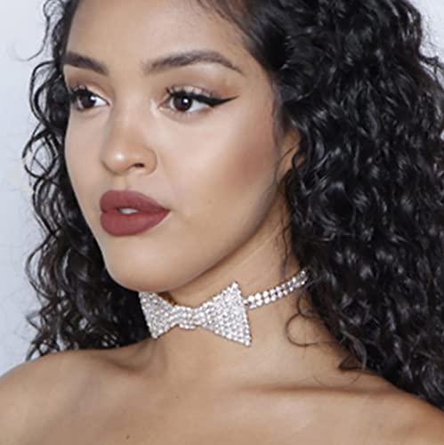 Sethain Boho Rhinestone Choker Necklace Silver Crystal bowknot Necklaces Party Jewelry Accessories for Women and Girls3