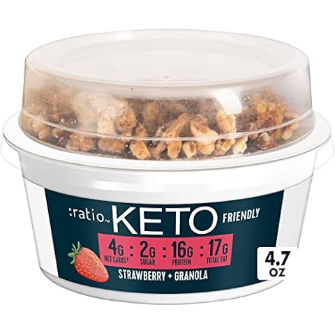 Ratio Yogurt Cultured Dairy Snack, Strawberry With Granola, 2g Sugar, Keto Friendly, 4.7 oz Cover