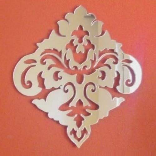 Sendmeamirror Damask Mirror 12cm x 11cm, Silver