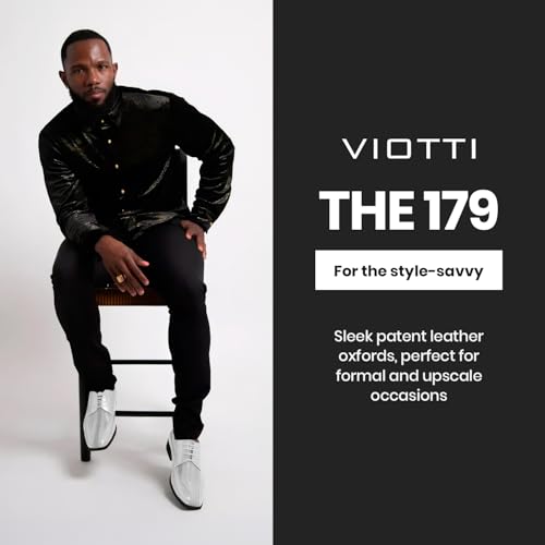 Image of Viotti 179, Casual Dress Oxford Shoes for Men, Satin Striped Lace-Ups, Men's Business Casual Leather & Satin Shoe, for All Formal Occasions