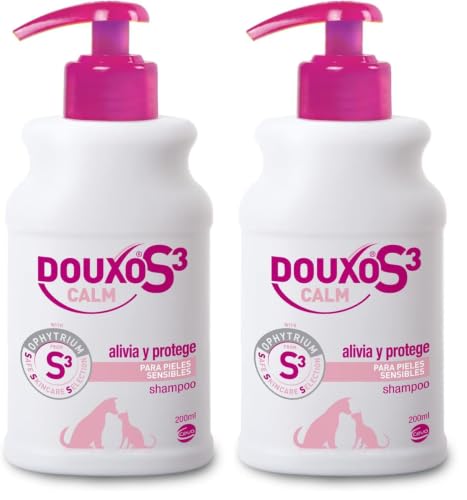 DOUXO S3 Calm Champú para Perros y Gatos - Higiene para Pieles sensibles - Alivia y Protege - Fragancia hipoalergénica - 200ml (Paquete de 2)