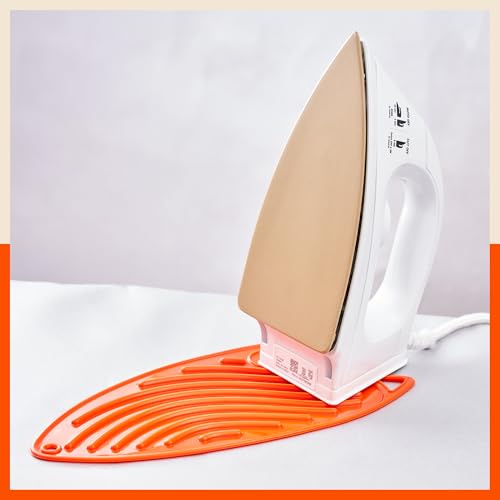 Image of Bathla X-Pres SafeRest Silicone Iron Mat for Hot Iron Rest | Heat-Resistant, Anti-Slip | Washable | Protects Ironing Board from Heat Damage & Keeps Iron Secure - Orange