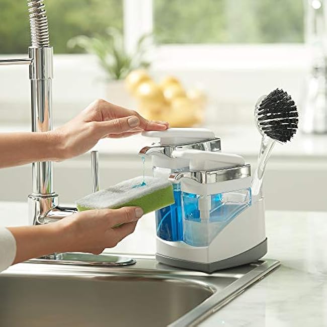 Casabella Sink Sider Duo with Sponge - (White & Chrome Plating)