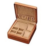 Caja de Almacenamiento de Joyas Caja de joyería madera almacenamiento portátil para que lo Usen las Mujeres(Jaune)