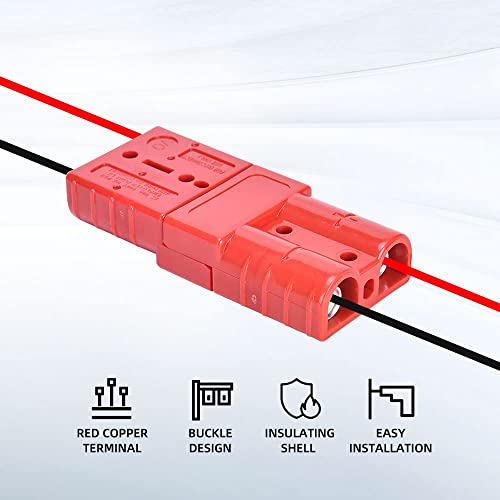 Cnaodun 8 Pcs 6-10 Gauge Anderson Connector Plug 50A 12-36V Battery Quick Connector Red Battery Quick Disconnect Wire Harness Plug Kit For Winch Car Auto Trailer Driver Electrical Devices… #TOP5