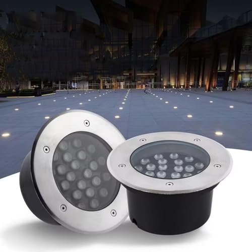 GUODDM Outdoor Buried Lights - Ground LED Landscape Lamp, AC85-265V LED Round Flood Light, IP67 Waterproof Recessed Floor Light Spotlight, for Garden Yard Construction(Blue,12W(85-265v))