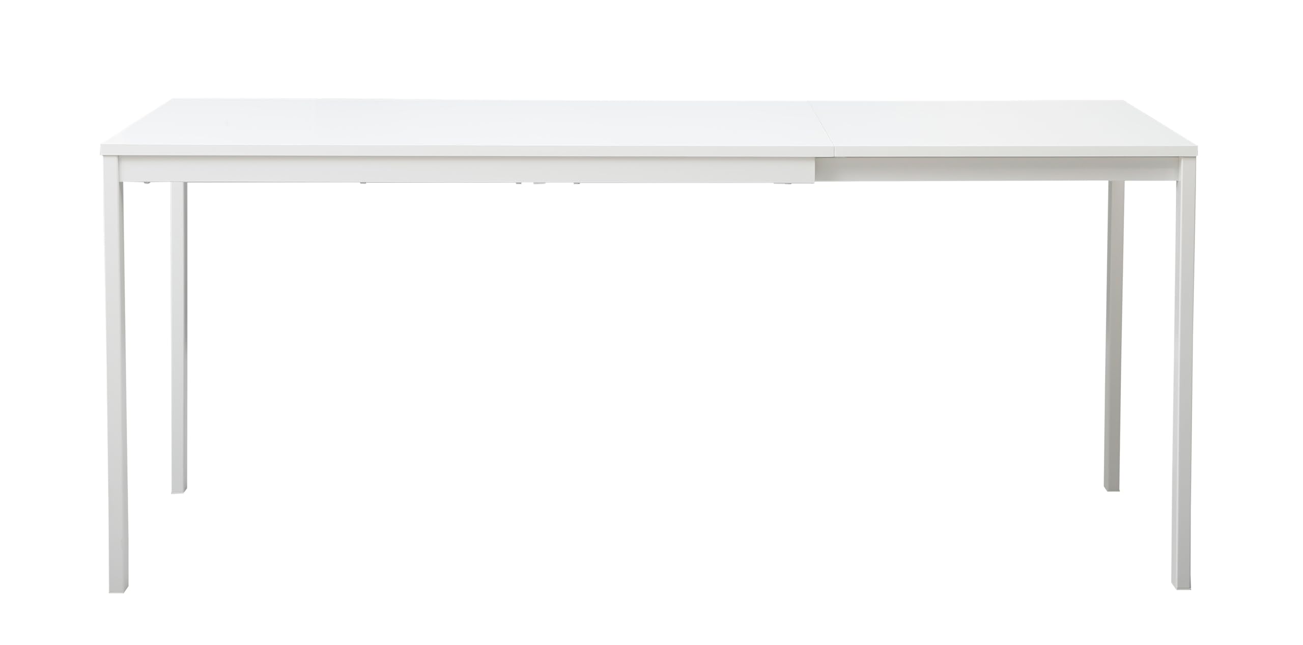 AVANTI TRENDSTORE - Adro - Tavolo da Pranzo Allungabile Moderno, Struttura in Metallo e Piano in Legno Laminato Bianco, Estensibile fino a 180 cm, 120-180 x 74 x 75 cm