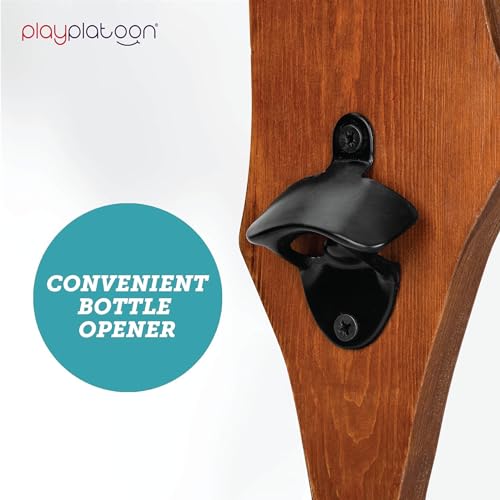 Image of Play Platoon Hook and Ring Toss Bar Game for Adults - Wood Toss Ring Game for Adults - Perfect Home, Basements, & Bar Gifts