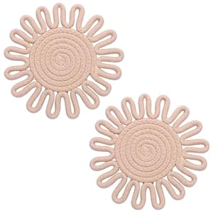 Trivets for Hot Dishes 7.2 Inch Cotton Trivets for Hot Pots and Pans, Heat Resistant Hot Pads for Kichen Unique Petal-Shaped Table Decorations,Set of 2(Off-White) Trivets for Hot Dishes 72 Inch Cotton Trivets for Hot Pots and Pans Heat Resistant Hot Pads for Kichen Unique Petal Shaped Table DecorationsSet of 2Off White