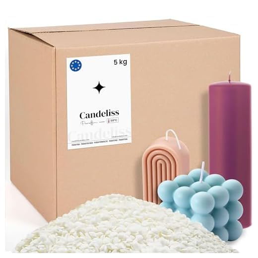 CANDELISS Cera de Parafina para Velas 5kg. Cera de parafina sin olor para hacer velas caseras Parafina inodora para velas blancas aromaticas o de color Paraffin wax candle making (5kg)