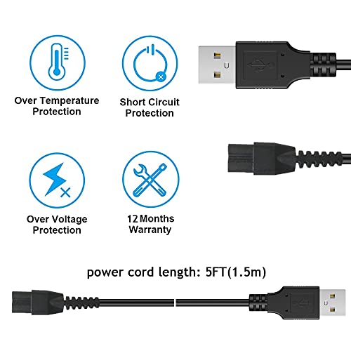 LIANSUM Power Cord Compatible with Manscaped Lawn Mower 3.0 & 2.0 Best Electric Manscaping Groin Hair Trimmer, Cable for The Weed Whacker Nose, The Ultimate Male Hygiene Razor Clippers (ONLY Cable) - Thumbnail 4