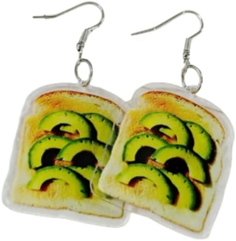 Acrylic Food-Inspired Earrings - Playful Toast, Sushi, and Cake Dangle Earrings for Women, Novelty Fashion Jewelry