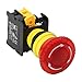Alpinetech MBL22 Red 22mm 1NC Emergency Stop Push Button Switch Estop EPO Mushroom Switch LED Illuminated (24, Volts)
