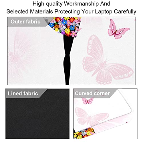 Sac ordinateur 13-14 pouces imprimé fleurs et papillons roses