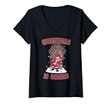 Photo Gallery donna funny santa candy cane trono natale design maglietta con collo a v Photo Gallery donna funny santa candy cane trono natale design maglietta con collo a v