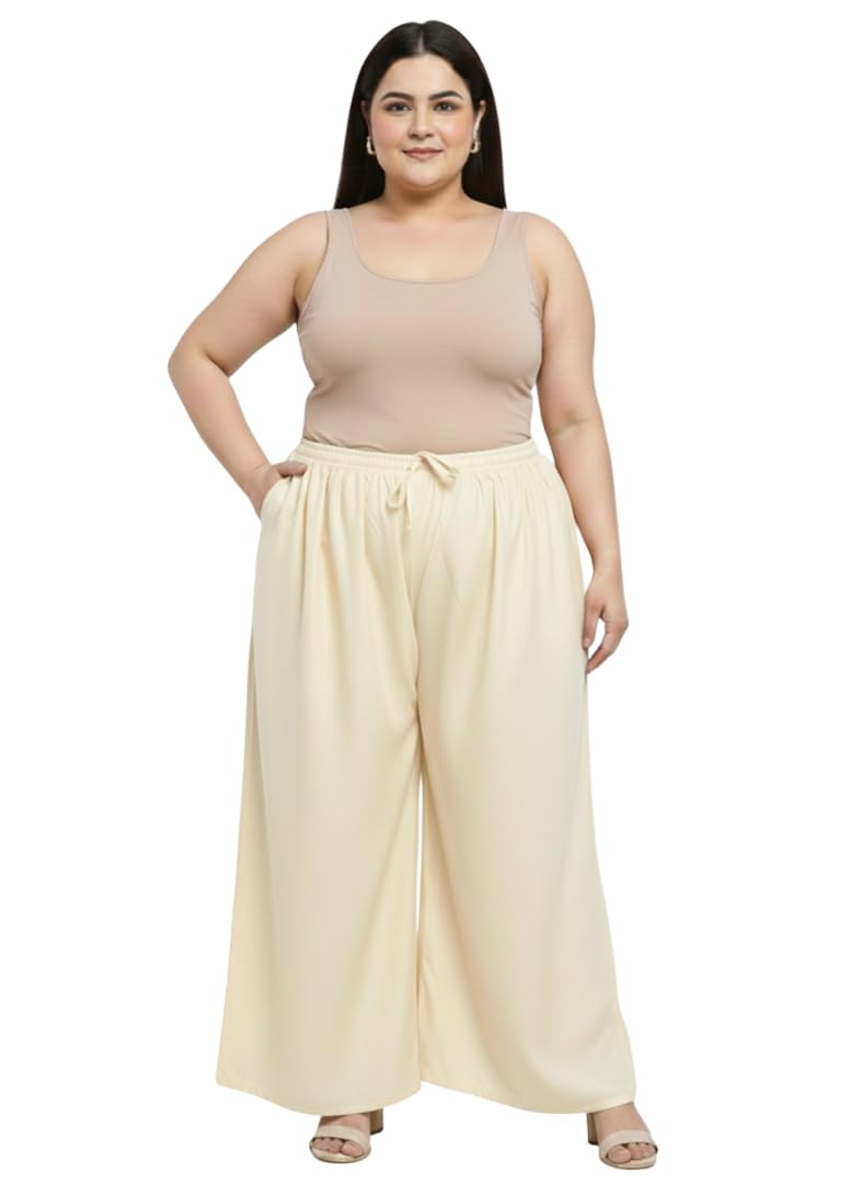 Premium Rayon Palazzo Pants for Women’s | High Waist Flared Plazzo - Wide Leg Loose Fit Palazzo Trousers | Stylish Casual, Office-picture-24
