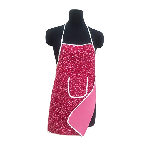 Image of SARAF Waterproof Cotton Kitchen Apron with Front Pocket (Exact Same Pieces) Set of 3 (Free Reusable Washable mask with Every Set)