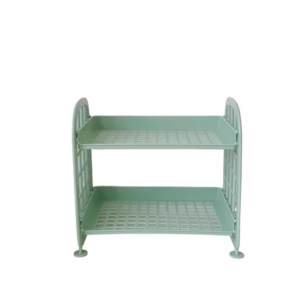 carxterken Desktop Stationery Rack Storage Holder Multi-Functional Plastic Shelf(Green)