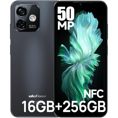 Ulefone Note 16 Pro Téléphone Portable 16Go+256Go/TF-256Go, Smartphone 4-Core, Caméra 50MP+8MP, Écran 6.52 HD+, 4400mAh，Android 13, 4G Dual SIM/WiFi/GPS/OTG/Face ID/Fingerprint/NFC/2Ans Garantie-Noir
